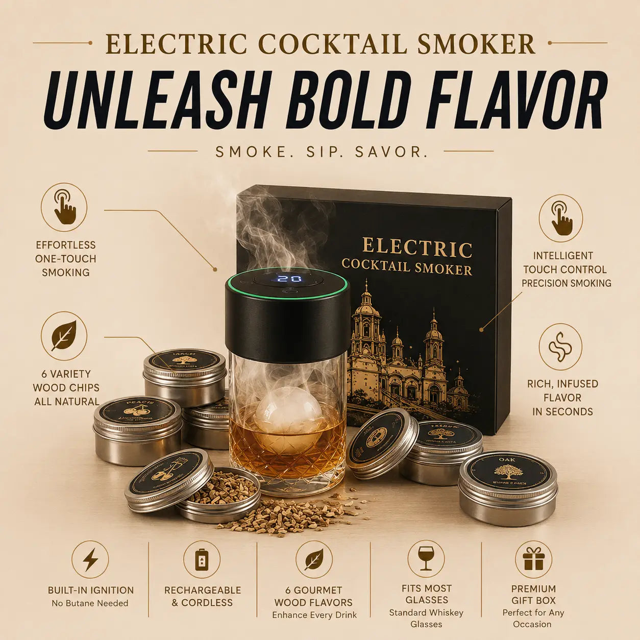 Electric Whiskey Smoker Kit