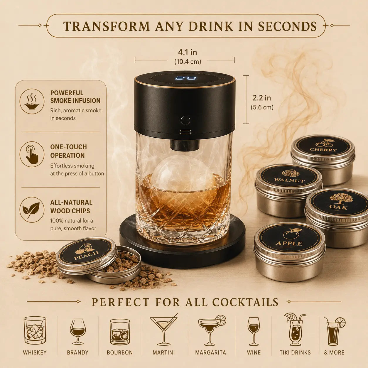 Electric Whiskey Smoker Kit